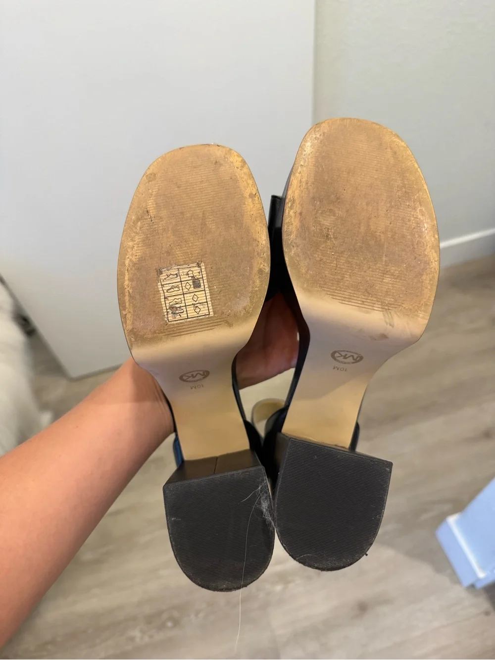 Michael Kors Black Platform Block Heel Sandals with Ankle Strap